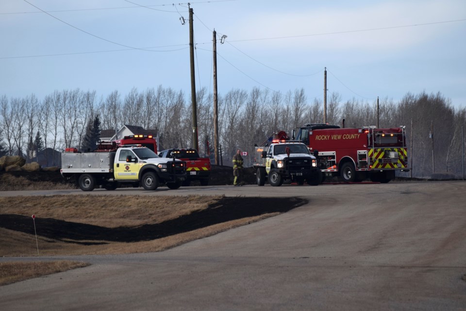Rocky View County fire fighters were on the scene of a grass fire at Symons Valley Road between Township road 280 and south of Township 282. 
