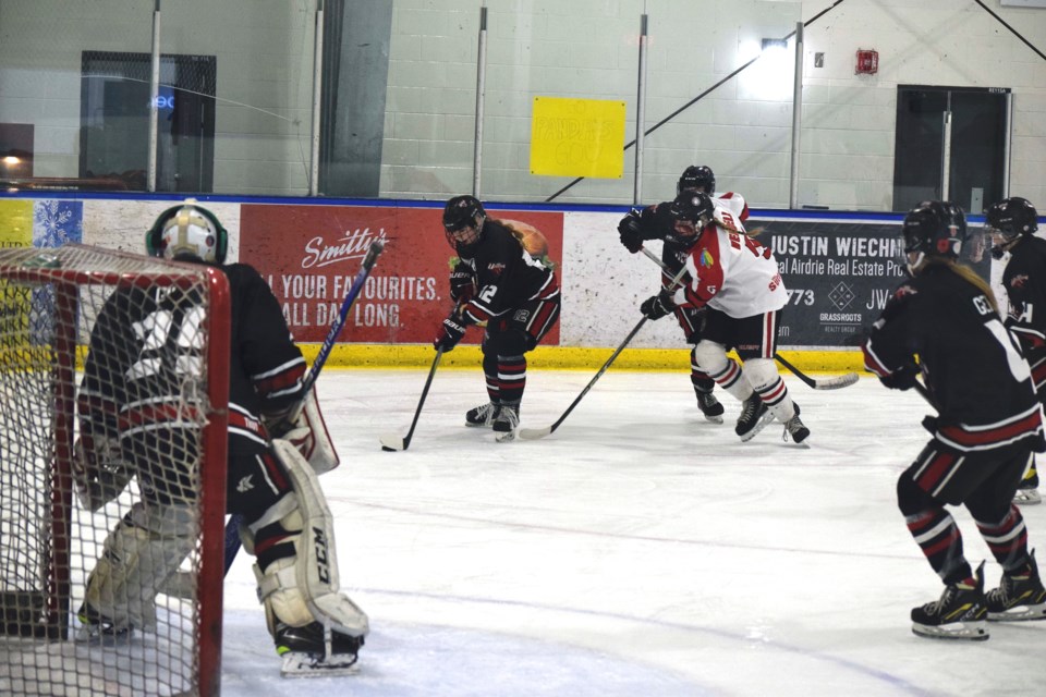 The Airdrie Lightning U15 AA Girls lost the bronze medal game at the 2014 AFHL provincial championship at Ron Ebbesen March 21-24. 