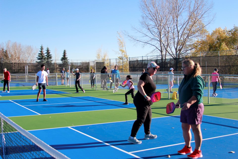 The grand opening on Oct. 20 drew a large crowd from the Airdrie Pickleball Club who had eagerly been waiting to try out the new space.