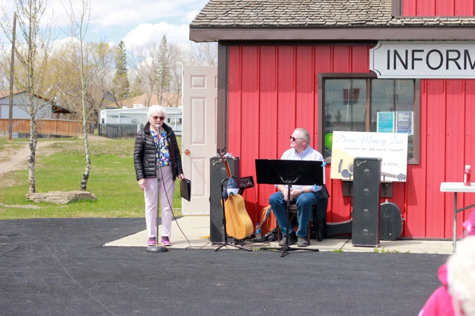 The Beiseker Station Museum hosted an afternoon of music, fun, prizes, and refreshments for locals May 14, while dedicating signs commemorating the present and past buildings on Main Street.