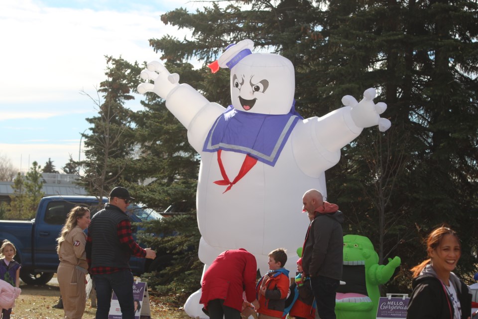 I ain't afraid of no ghost. Stay Puft Marshmallow Man from the Ghostbusters movie was a hit with families at Boo at the Creek on Oct. 30.