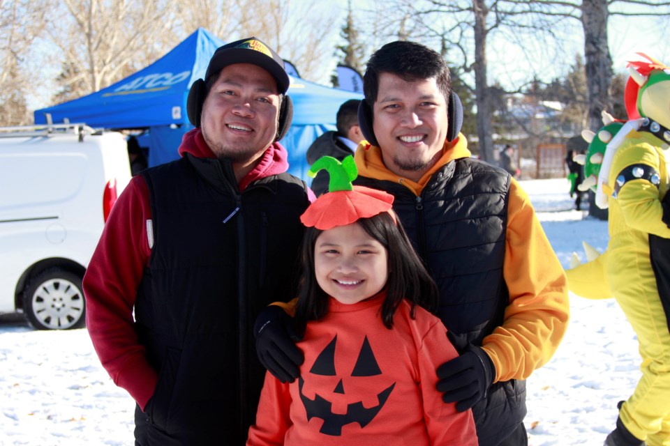 Boo at the Creek organizers said the event would go on snow or shine this Sunday, Oct. 29. Many families came out for the community Halloween event in support of the Airdrie Food Bank.