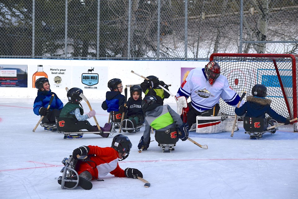 Celebrity hockey game at an outdoor rink in Bragg Creek on Jan. 27. Players raise at least $500 each to go towards Easter Seals Camp Horizon. NHL alumni will be playing as well.