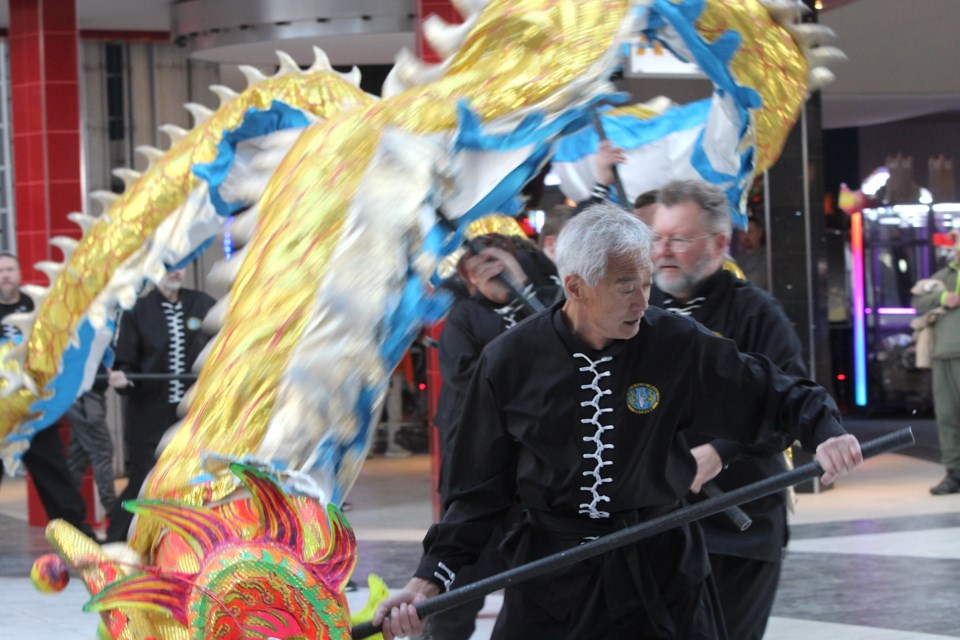 Honan Shaolin Association presented its ceremonial Lunar New Year Dragon Dance to bring luck in coming year on Feb. 4 at CrossIron Mills.

