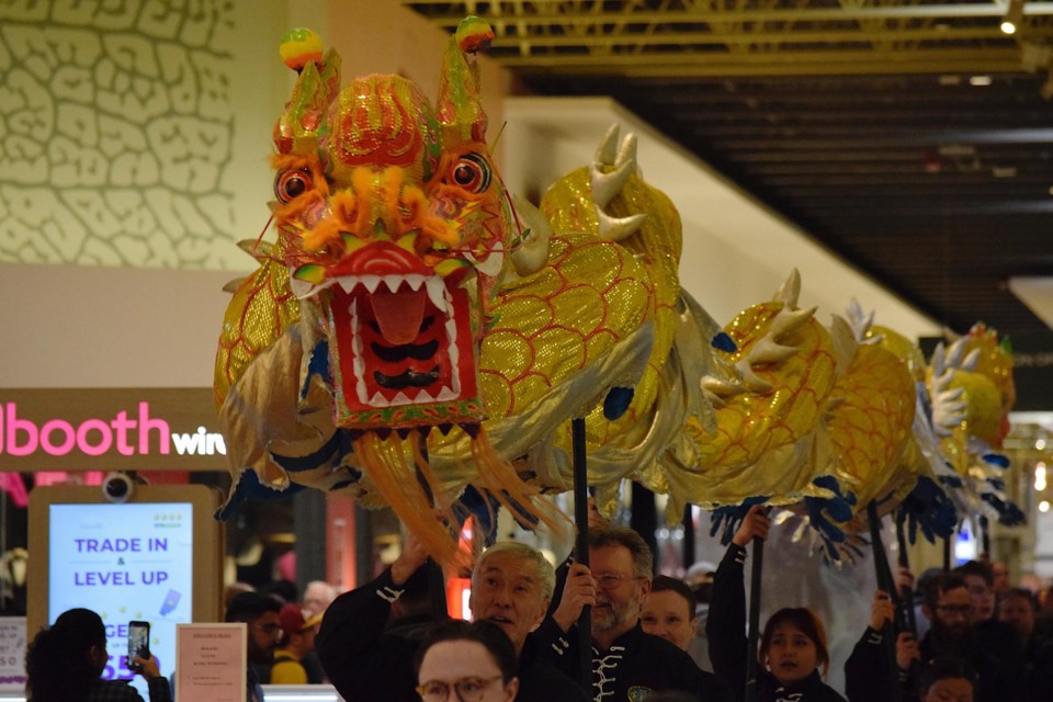 The Honan Shaolin Association celebrated the Lunar New Year with a traditional dragon dance at CrossIron Mills Mall on Feb. 10.