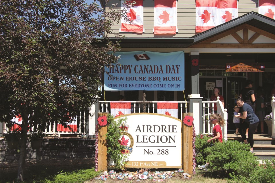 The Royal Canadian Legion Branch 288 helps to support the veterans in Airdrie with a number of local initiatives, including a Canada Day celebration on July 1.  