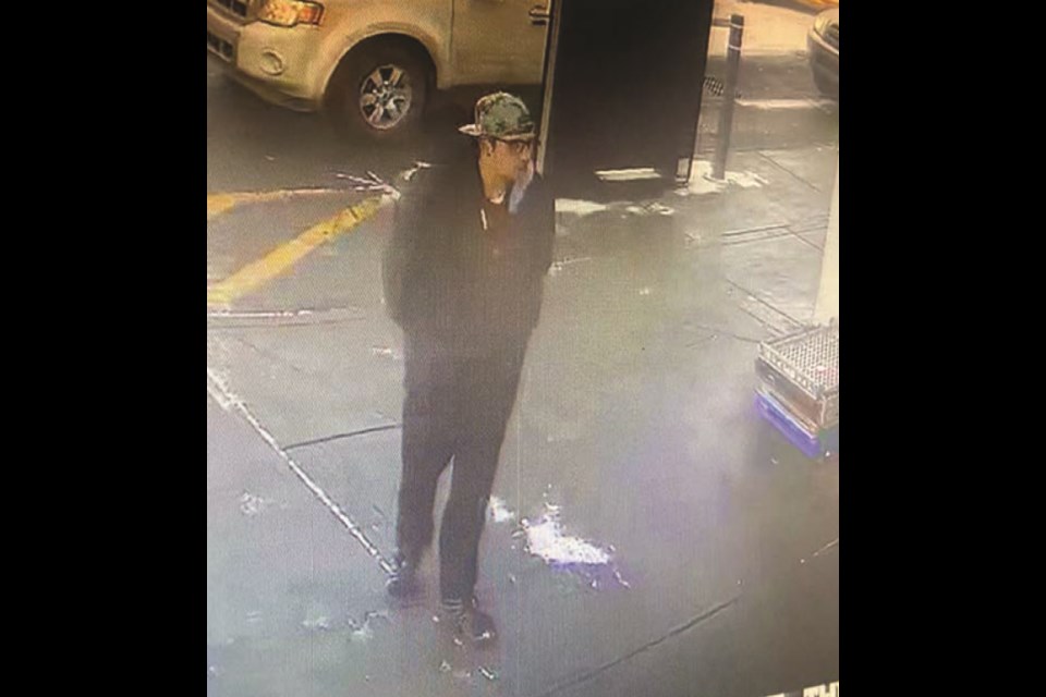Airdrie RCMP is asking for the public's help in locating this man, wanted in connection with a Dec. 5 bike theft. Photo Submitted/For Rocky View Publishing