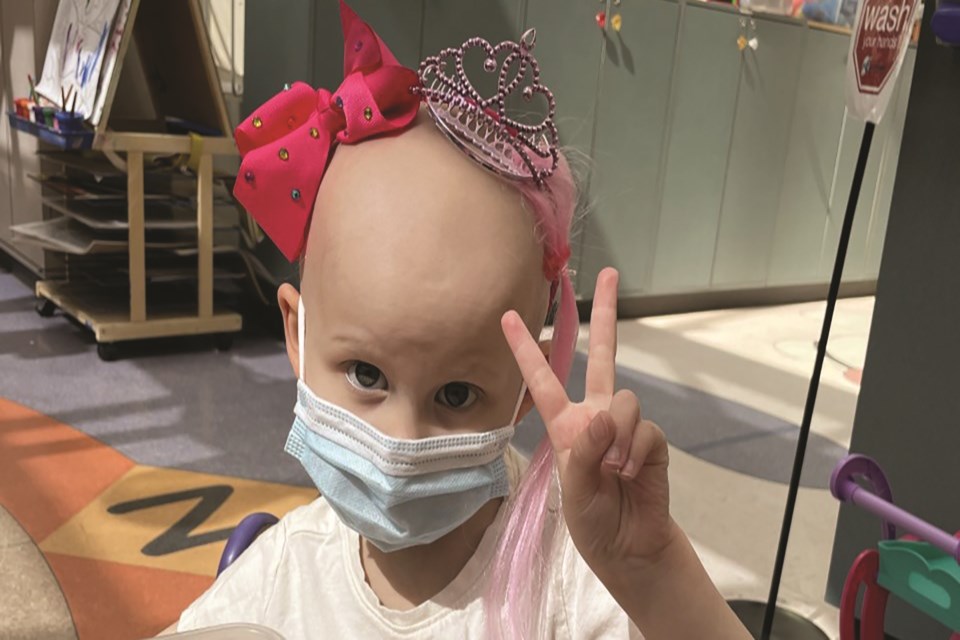 Four-year-old Abbie Parsons is battling acute myeloid lymphoma. Submitted/For Airdrie City View