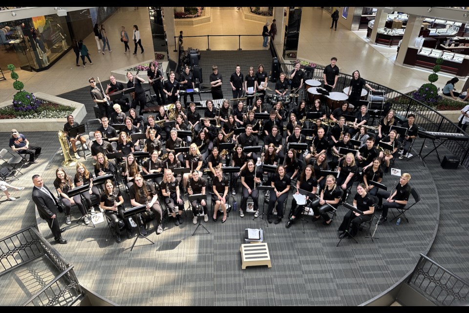 George McDougall High School's band students recently performed at West Edmonton Mall, to hundreds of passersby.