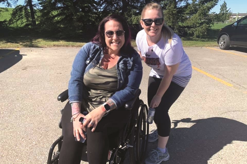 Jodi Montgomery (right) and Jess Nash are two members of the Airdrie MS Support Group. Photo submitted/For Airdrie City View.