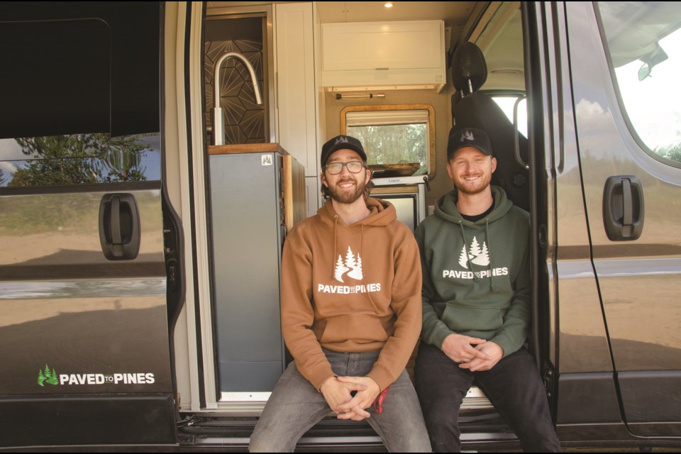 Airdrie native Mitchell Rosko (right) and Steve Glass are the co-founders of Paved to Pines, a company that converts buses and vans into livable spaces. The business will be featured Dec. 17 on CBC's Dragon's Den. Photo submitted/For Airdrie City View.