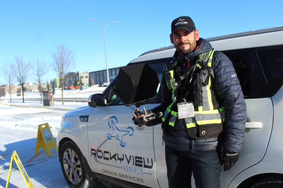 Kingsview Boulevard resident Leo Fernandez has been operating Rockyview Aerials, a local drone services company, since moving to Airdrie in 2018.