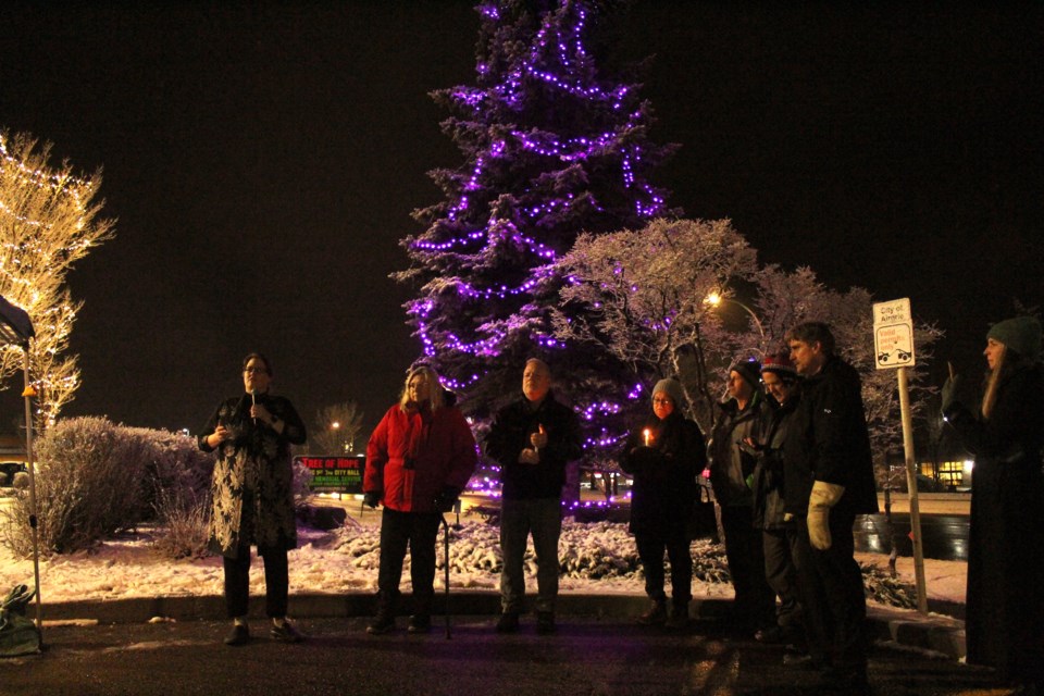 Differing from past years, this year's Tree of Hope ceremony was held at Airdrie City Hall instead of Nose Creek Regional Park.