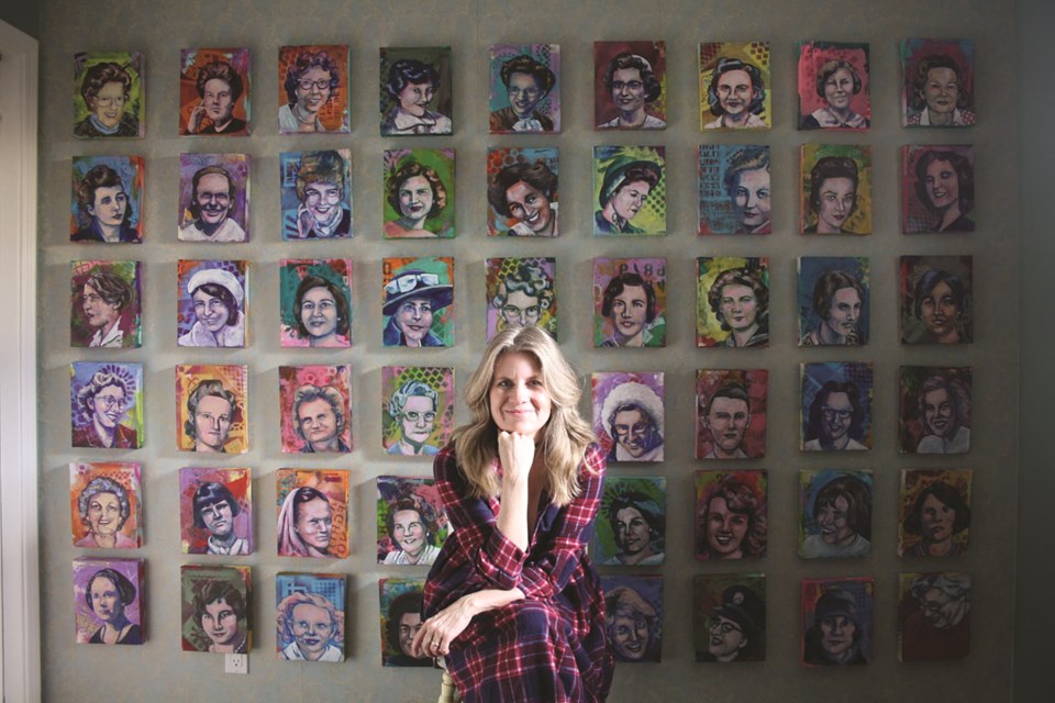 Airdrie artist Veronica Funk completed 58 painted portraits of people's grandmothers in 2020.