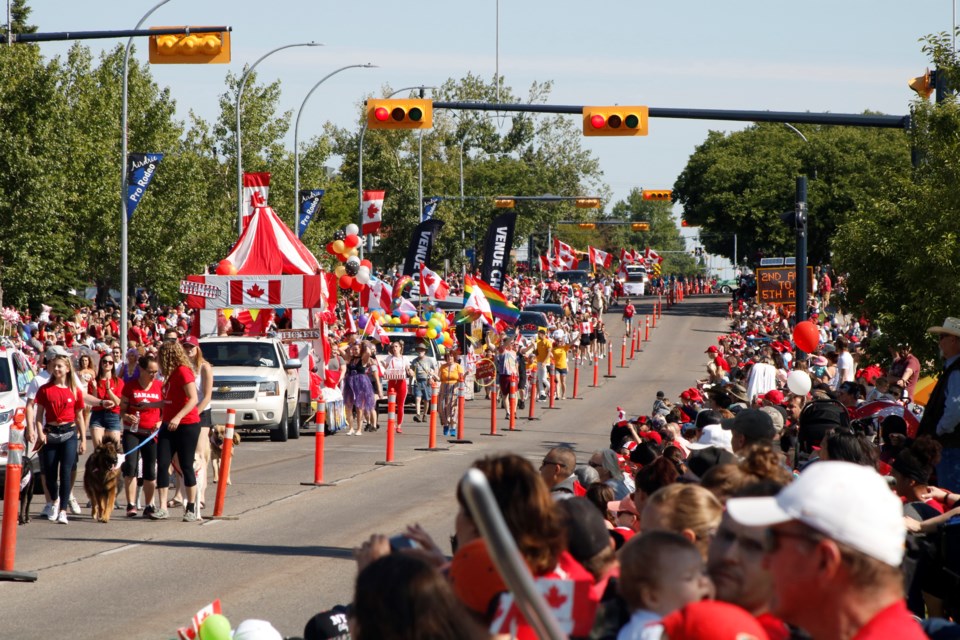 Airdrie celebrated Canada Day in style as thousands gathered along the route of the city's annual parade. 
Photo by Nathan Woolridge/Rocky View Publishing
