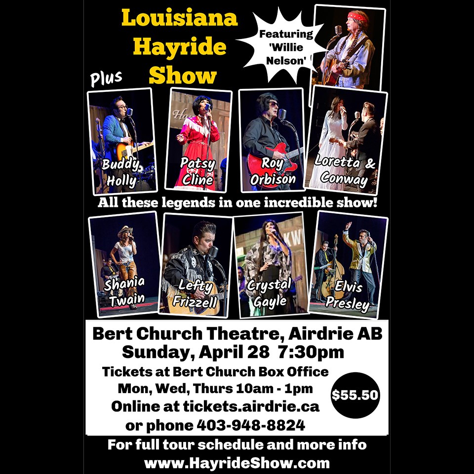 Enter for a chance to WIN tickets to the Louisiana Hayride at the Bert Church Theatre Sunday April 28, 2024, 7:30 pm