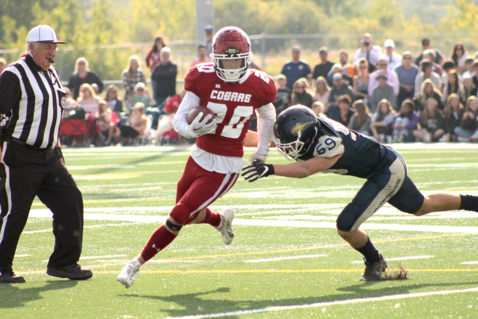 Running back Ethan Clazie will be one of three Cochrane Cobras playing in the upcoming Football Alberta Senior Bowl in Lacombe.