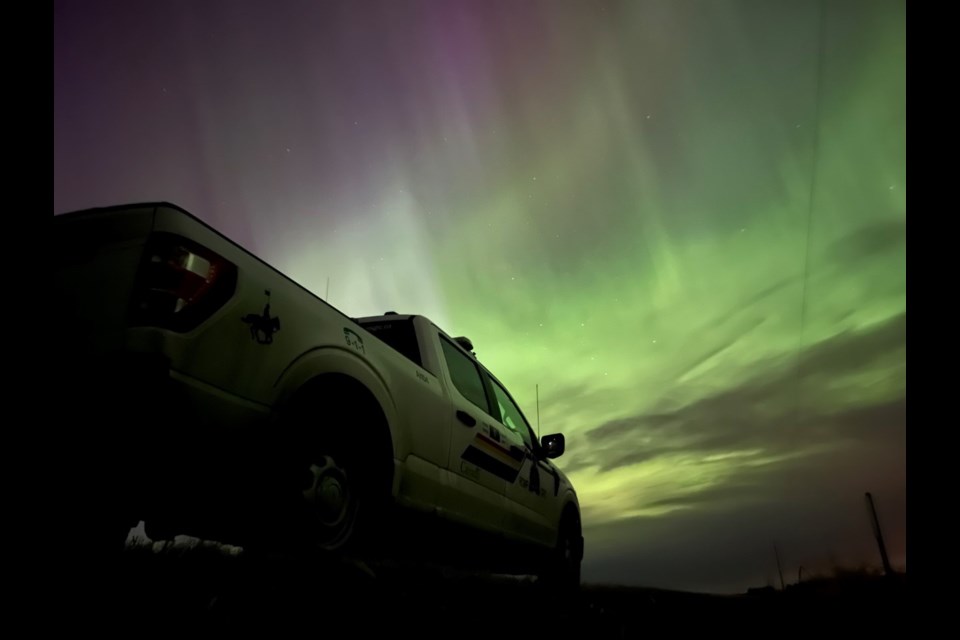 Airdrie RCMP officer Cst. Tyla Gaub captured some fantastic photos of the Aurora Borealis overnight on April 23 between Crossfield and Madden. 