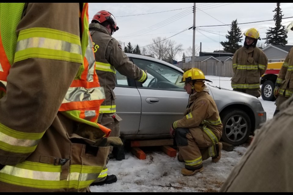 Beiseker Fire Services conducted a training weekend for its approximately 80 members on March 12 and 13, which included a vehicle extrication exercise.
