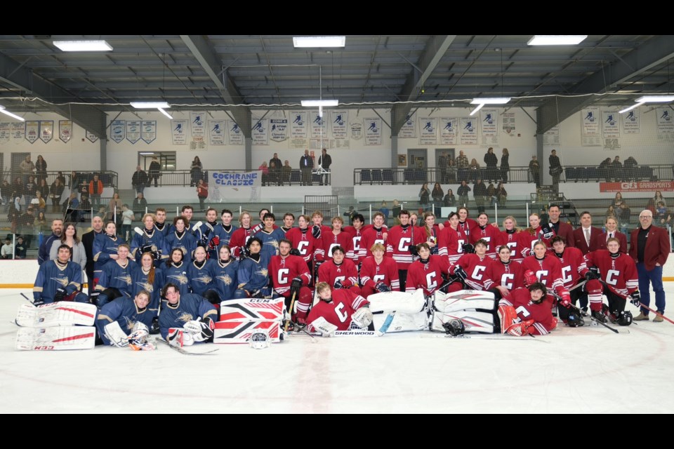 The Cochrane Classic, an annual charity hockey game between students from Cochrane and Bow Valley high schools, took place on March 23. The game generated more than $6,400 in donations toward the Cochrane Activettes.