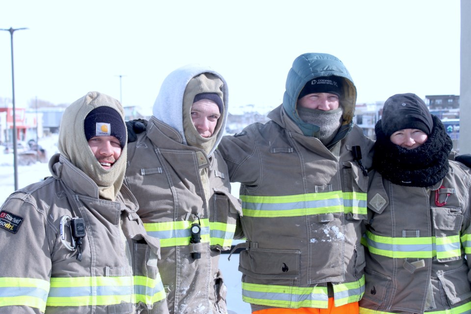 Four Airdrie firefighters are braving the elements until Saturday, enduring bitterly cold conditions as they camp out on the rooftop of the Toad 'n' Turtle Pubhouse and Grill to raise funds for Muscular Dystrophy Canada. 
