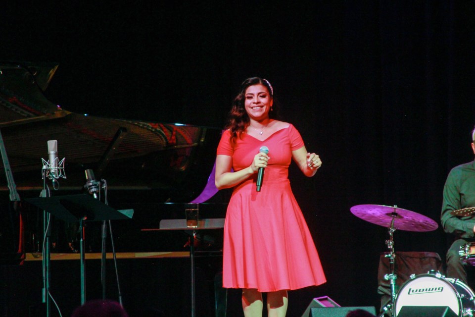 Caption: Local musician Gisela Romero and her band members put on a Latin, Valentine’s Day-inspired concert at the Polaris Centre for the Performing Arts on Feb. 12. 