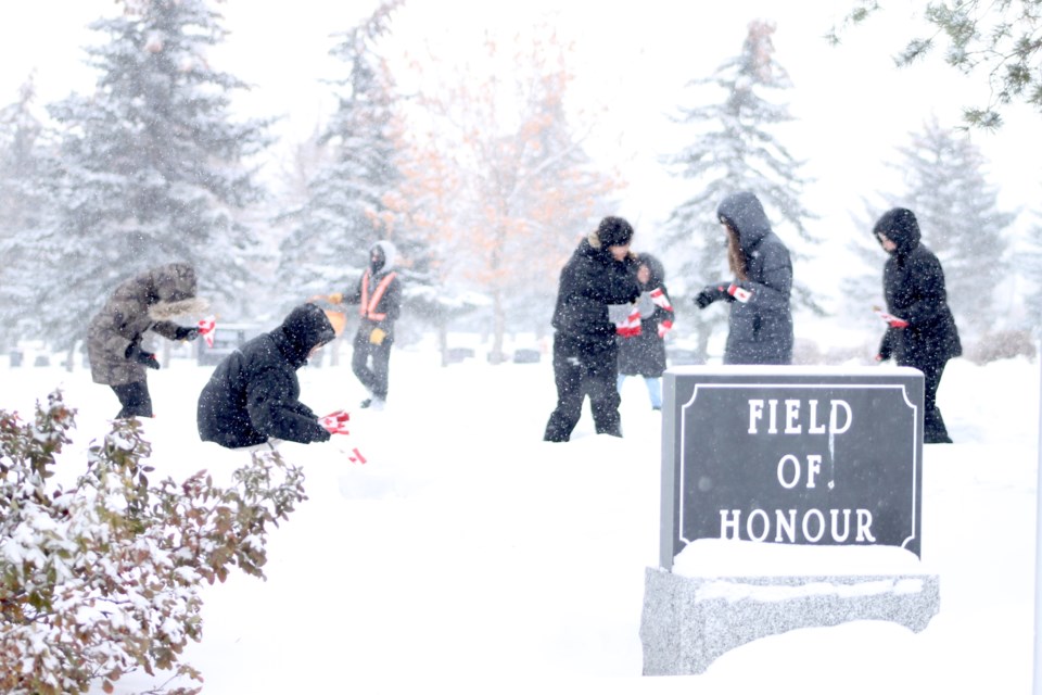 Rocky View County's No Stone Left Alone pre-Remembrance Day ceremony was held on Nov. 7 at the Garden of Peace Cemetery.