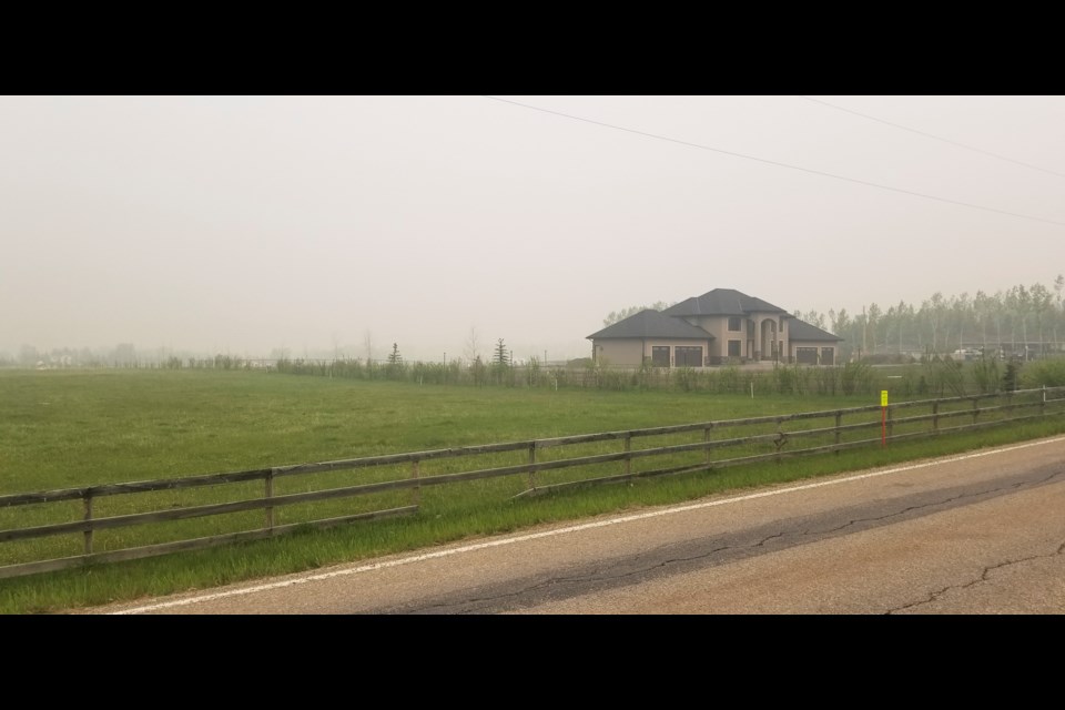 A special air quality statement was issued for Alberta as May 31, as a heavy blanket of smoke from the wildfires in northern parts of the province enveloped the Rocky View County. The smoke along the aptly named Mountain View Road, located in Division 7,  entirely hid the mountains.
Photo by Allison Chorney/Rocky View Publishing