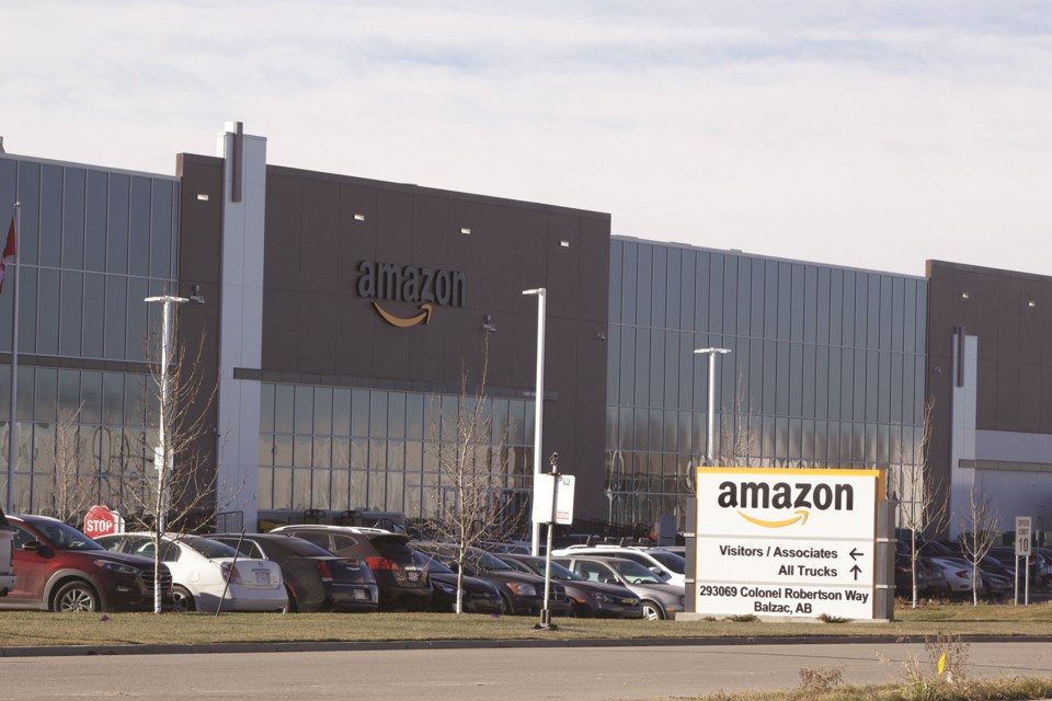 At least nine employees at the Amazon Fulfillment Centre in East Balzac have tested positive for COVID-19. 
File photo/Airdrie City View