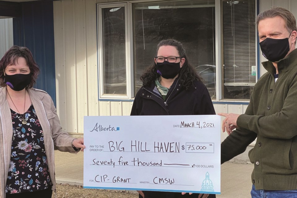 Big Hill Haven received a $75,000 grant from the Alberta government's Community Initiatives Program.