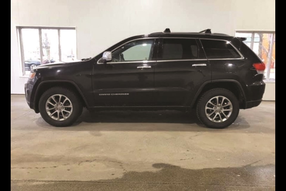 A black jeep was reportedly stolen from Bragg Creek March 11, along with a dog that was inside the vehicle. Photo Submitted/For Rocky View Weekly