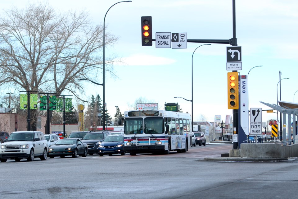 The City of Calgary's intergovernmental committee approved advancing discussions with the City of Chestermere to extend the MAX Purple BRT route east toward the lakeside city. Photo by Scott Strasser/Rocky View Weekly.