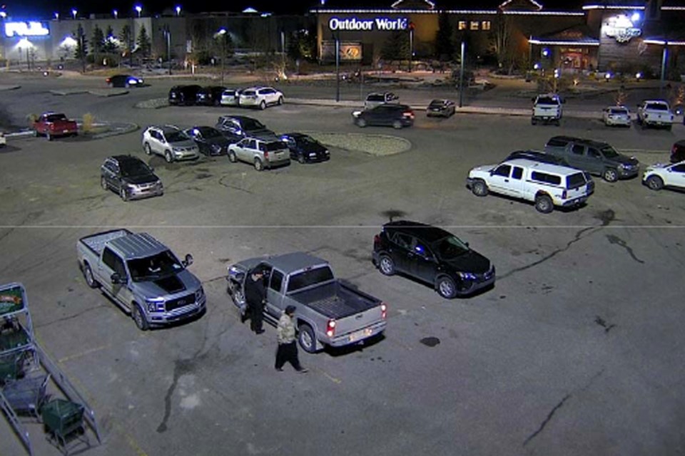 Airdrie RCMP is seeking the public's help in identifying two males who allegedly slashed tires in the CrossIron Mills parking lot on Dec. 4.