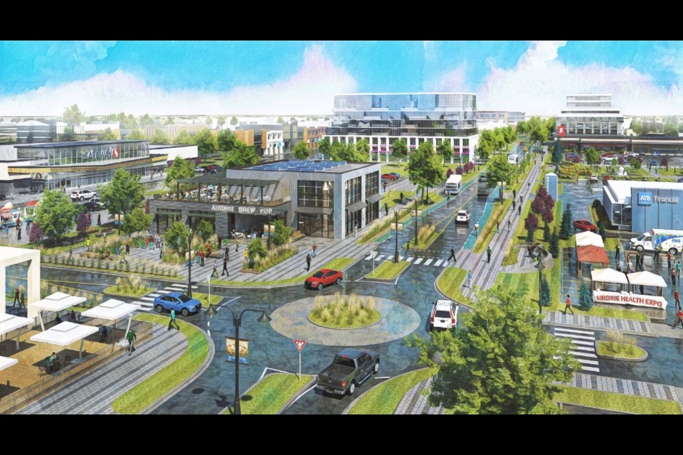The City of Airdrie's rendering of downtown in the distant future.