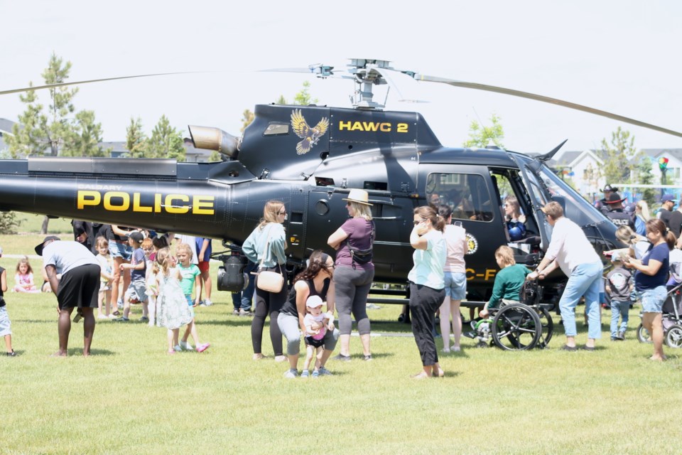 A HAWCS helicopter landed in between Fireside School and Holy Spirit School was a big highlight for Fireside's kindergarten class on June 23.