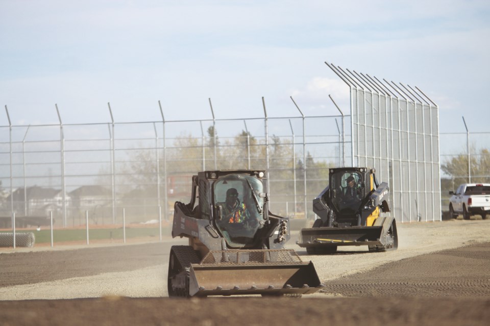 Construction of four new baseball diamonds in Langdon is nearing completion. Photo by Scott Strasser/Rocky View Weekly.