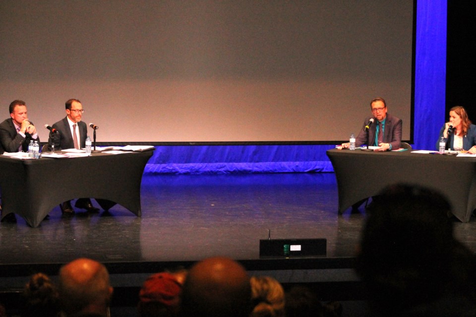 Airdrie's four MLA hopefuls for the Airdrie-East and Airdrie-Cochrane ridings faced off in a candidates forum at Bert Church LIVE Theatre on May 9.