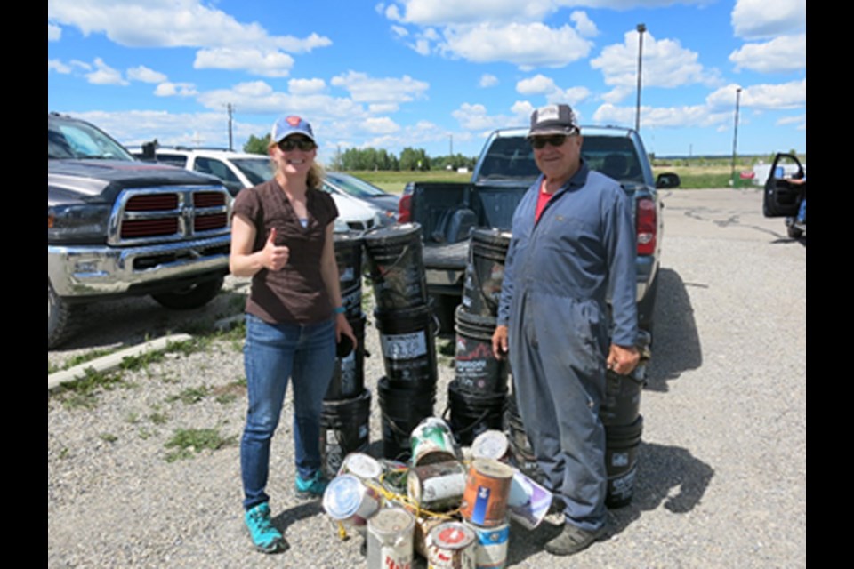 Rolled up spools of barbed wire is one of the many accepted materials at Rocky View County's annual agricultural round-up dates. The events offer farmers the opportunity to drop off their hard-to-recycle materials for free. Photo submitted/For Rocky View Publishing