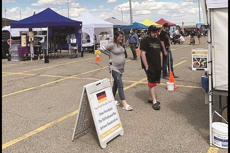 The Crossfield Farmers' Market has kicked off its 2020 season with new measures in place to reduce interaction between shoppers and vendors. Photo submitted/For Rocky View Weekly