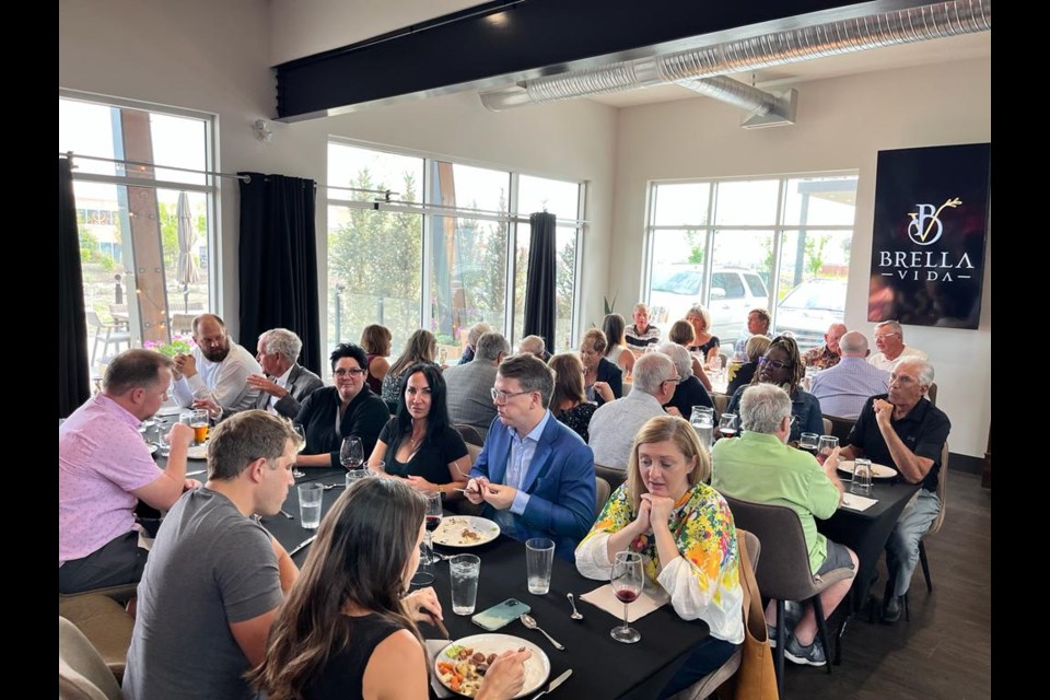 The Rotary Club of Airdrie celebrated its 40th anniversary with a social event at Brella Vida on June 27.