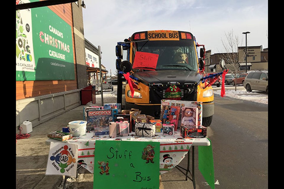 The Cochrane Activettes' Stuff a Bus event will be held Dec. 14, as part of the non-profit's annual Share Your Christmas hamper program. Photo Submitted/For Rocky View Publishing