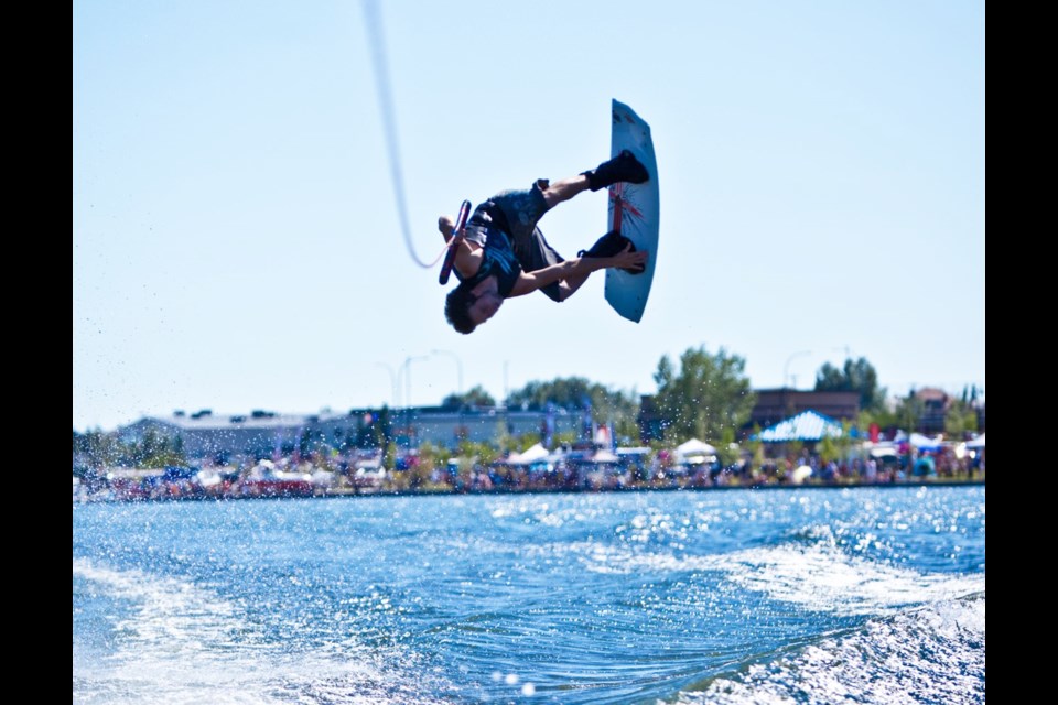 One of the highlights of the Chestermere Water Festival is the wakeboard competition, which features top-end talent. 
Photo Submitted/For Rocky View Publishing