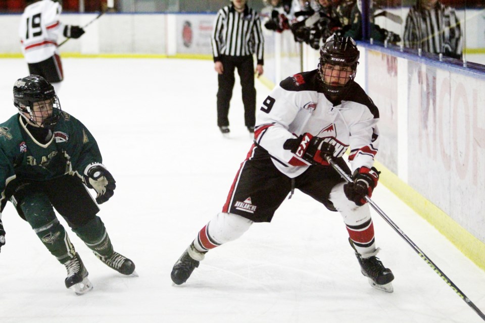 The AC Avalanche is rolling into 2020 on the back of a successful first half of the season. The AAA minor midget team is currently second in the south division of the Alberta Minor Midget Hockey League. Photo by Scott Strasser/Rocky View Publishing