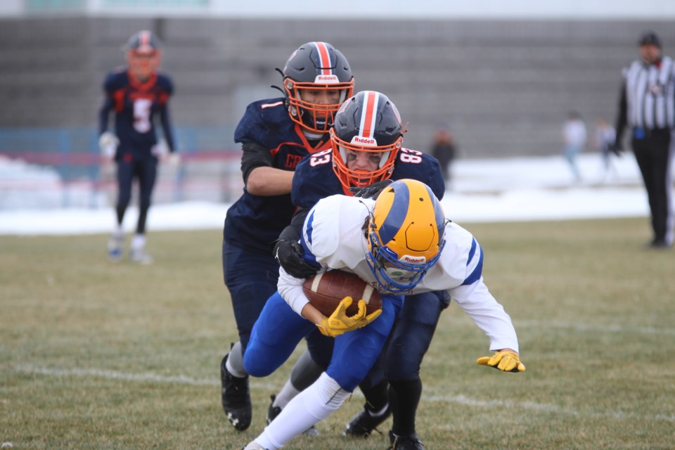 The W.H. Croxford Cavaliers earned bronze in the RVSA football league by beating the Bert Church Chargers 28-27 on Nov. 4.