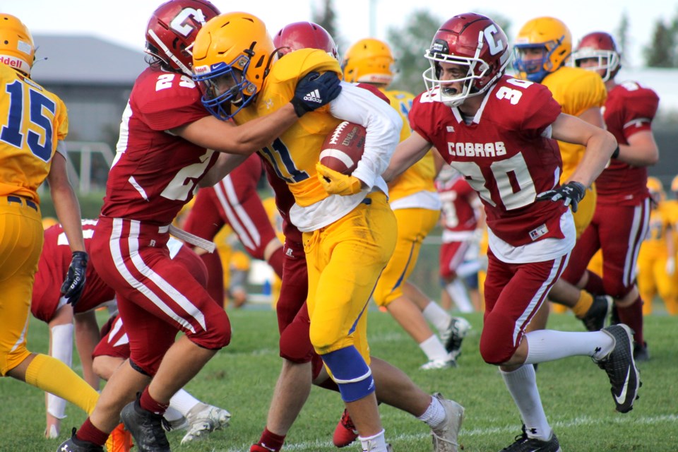 The Chargers battled valiantly but fell 44-27 to the perennially strong Cochrane team.