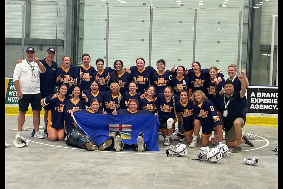 Airdrie's Claire Kusler was a member of the Alberta team that won gold at the 2023 national junior women's box lacrosse championships in Regina, Sask.