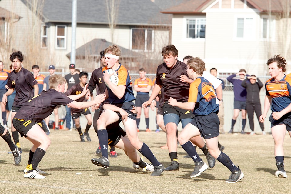 The W.H. Croxford Cavaliers senior boys' rugby team took on a team from Calgary's Westmount Charter School on April 27.