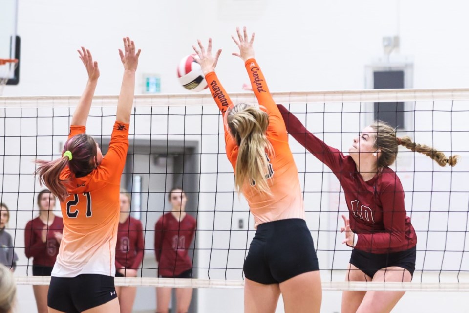 The Croxford Cavaliers senior girls' volleyball team fell in four sets to the host Foothills Falcons in the South Central Zones 4A championship game on Nov. 21.