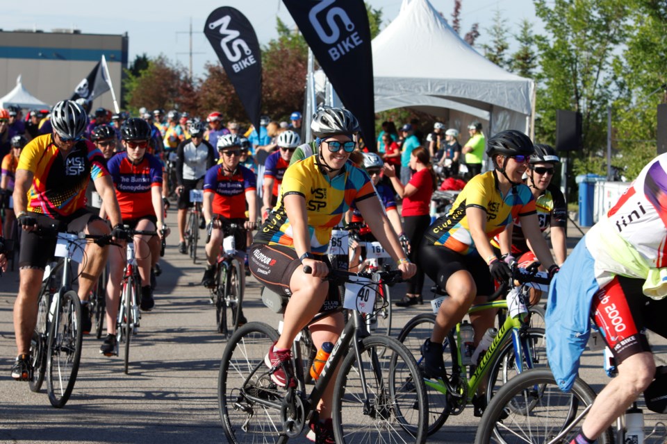 Cyclists from Airdrie, Calgary and afar took part in the Airdrie to Olds MS Bike Ride on June 24, cycling to Olds and back over the course of two days.