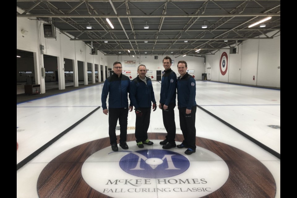 Team Cross of Edmonton took home $3,000 as winners of the 2021 McKee Homes Fall Curling Classic bonspiel, hosted in Airdrie from Oct. 9 to 11. Photo submitted/For Airdrie City View
